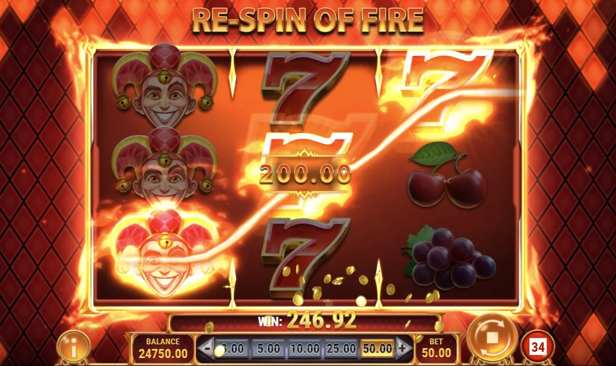 Fire Joker Freeze-এ Re-Spin of Fire-এর সময় ২৪৬.৯২ জিত
